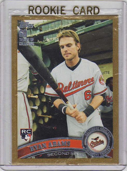 2011 Topps Update Gold Ryan Adams Rookie Card #US56 - Baltimore Orioles